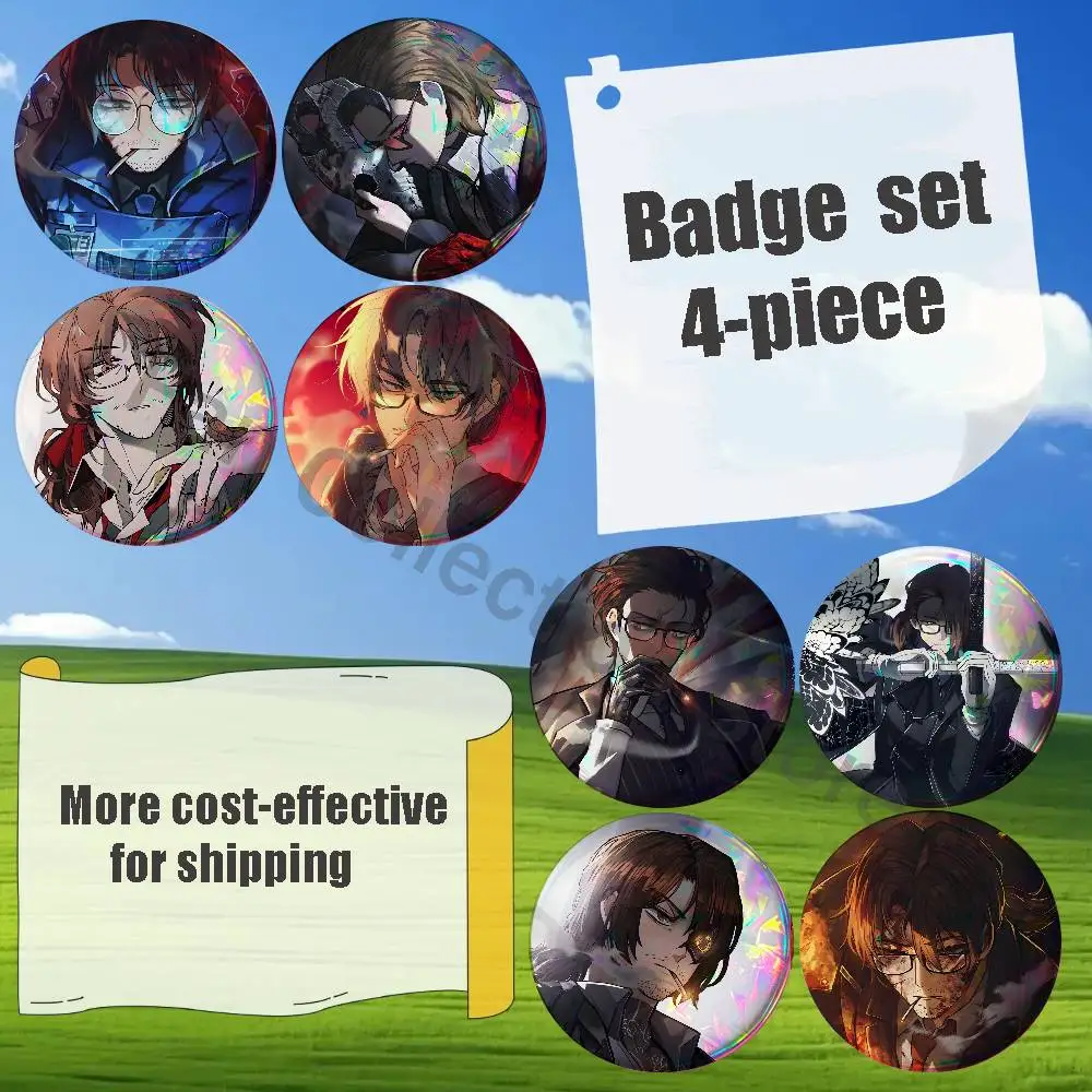 L-Limbus Gregor Company Brooches for Backpack Accessories 25,32,44,58,75mm Round Enamel Pins 4-piece set Anime enamel Pin Set