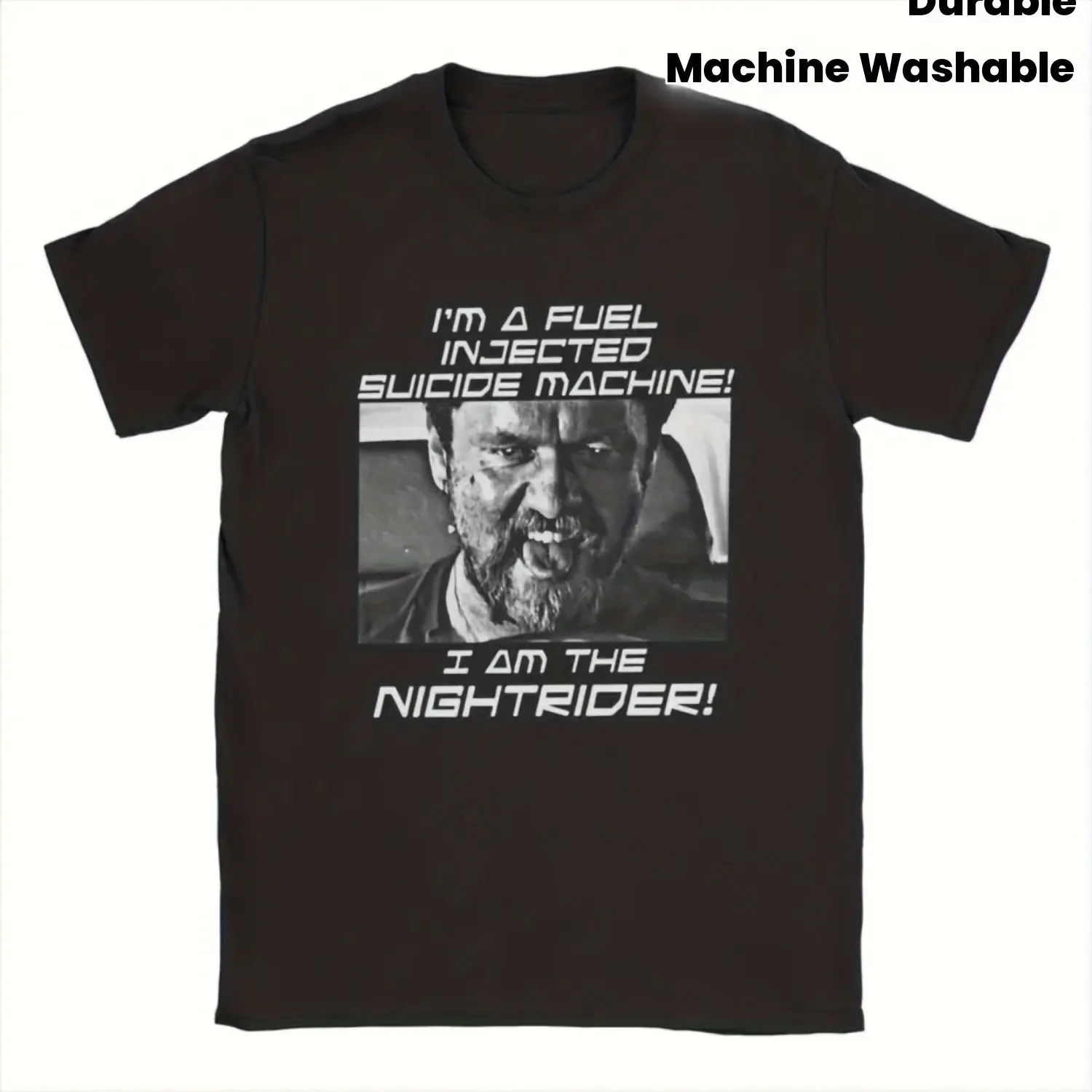 Heavyweight Graphic T-Shirt for Big and Tall Sizes Featuring A Mad Max-Inspired Design, Proclaiming 'I'M A Fuel Suicide Machine!
