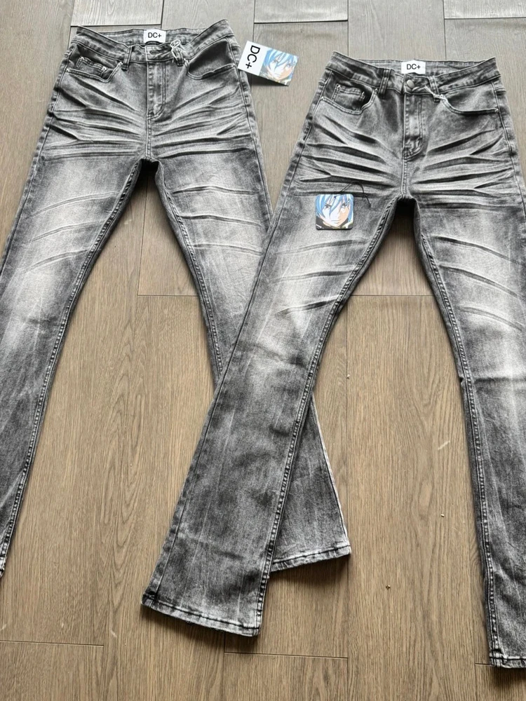 Jixuan アメリカンウォッシュドブラックカウ30 クリー - Men'S Fashion Grey Jeans のレビューと価格
