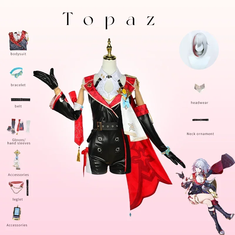 Honkai Star Rail Topaz Numby disfraz de Cosplay para mujer, peluca, uniforme de juego, tocados, Interastral Peace Corporation, fiesta de Halloween