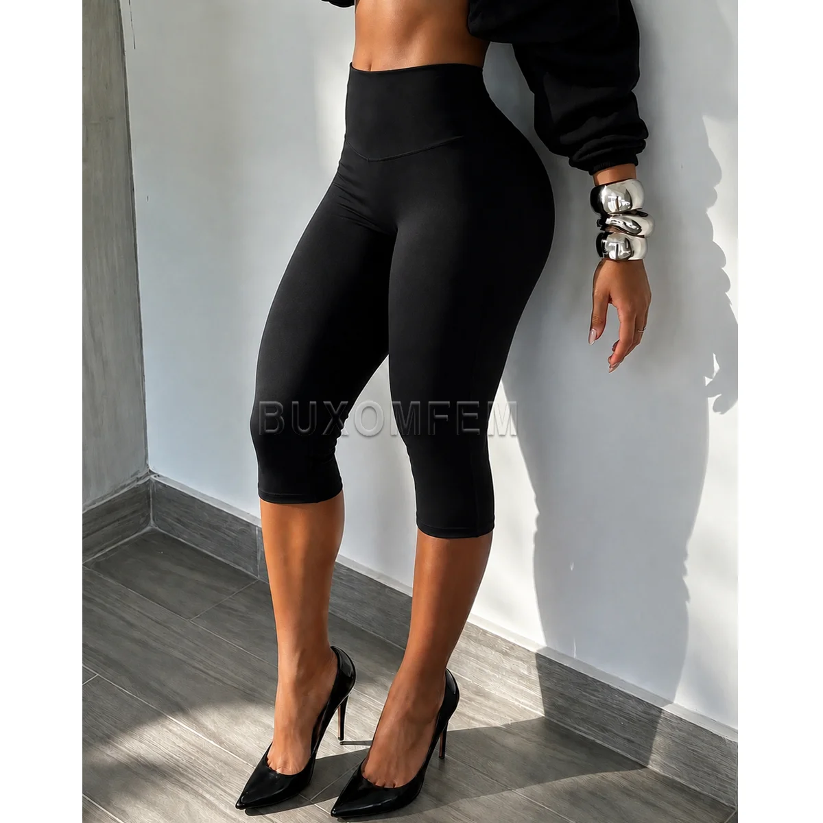 High Waisted Seamless Yoga Pants for Women Ladies Tight & Sexy Capri Pants Modeling Stretchy Trousers Outfit Streetwear 2026
