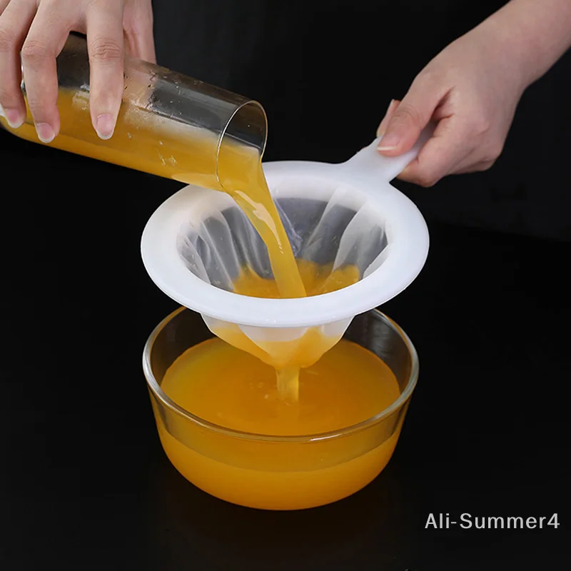 80/100/120/200/400 شبكة فائقة الدقة مصفاة شبكية المطبخ النايلون مرشح شبكي ملعقة مناسبة لحليب الصويا القهوة الحليب الزبادي