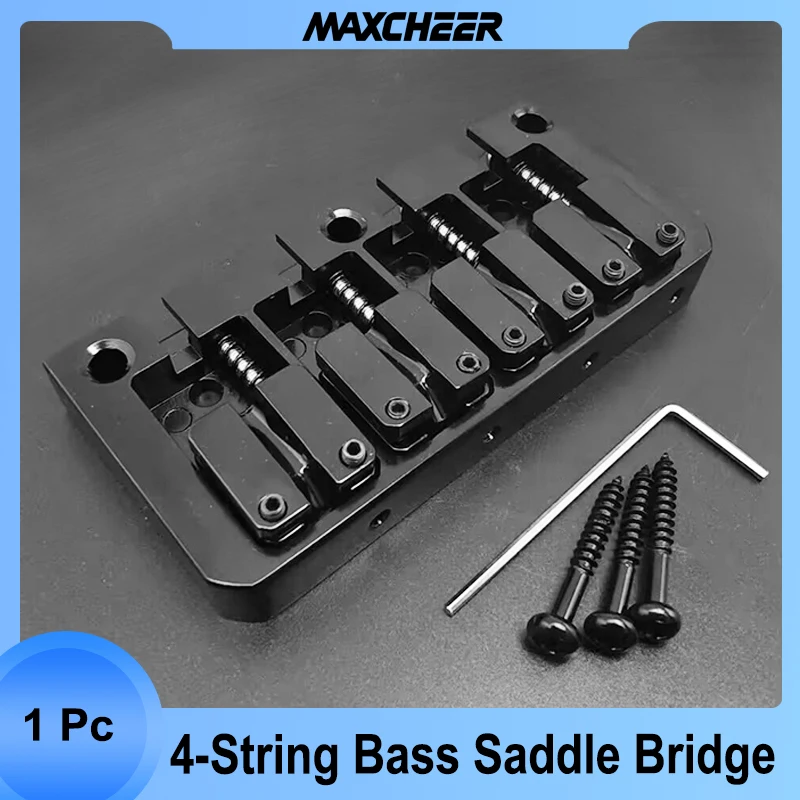 Flipping Saddle 4-String Bass Bridge 92.5x45MM Body/Bottom Through String Spacing 19.5MM Bass Fixed Bridge