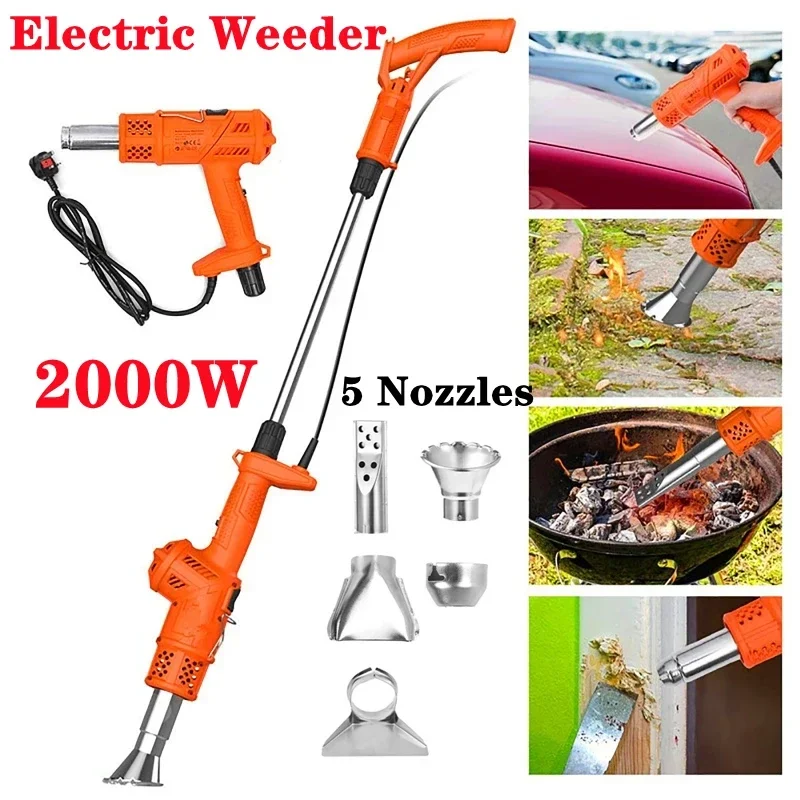 2000W 3 in 1 Electric Weed Burner Practical Home Detachable Thermal Trimmer Weeds Burner Easy Apply Garden Electric Tool