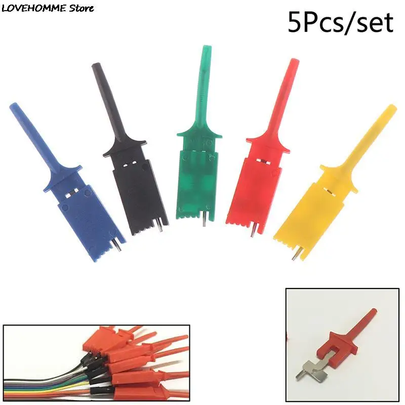 1/5/10Pcs Professional Insulated Quick Test Hook Clip High Voltage Flexible Testing Probe Plug Leads Connection