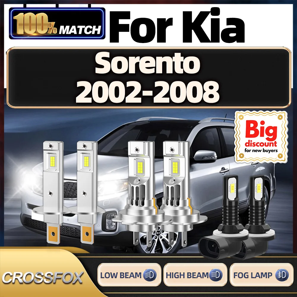 Crossfox canbus led lâmpadas de farol super brilhante ampolas lâmpada nevoeiro para kia sorento 2002 2003 2004 2005 2006 2007 2008