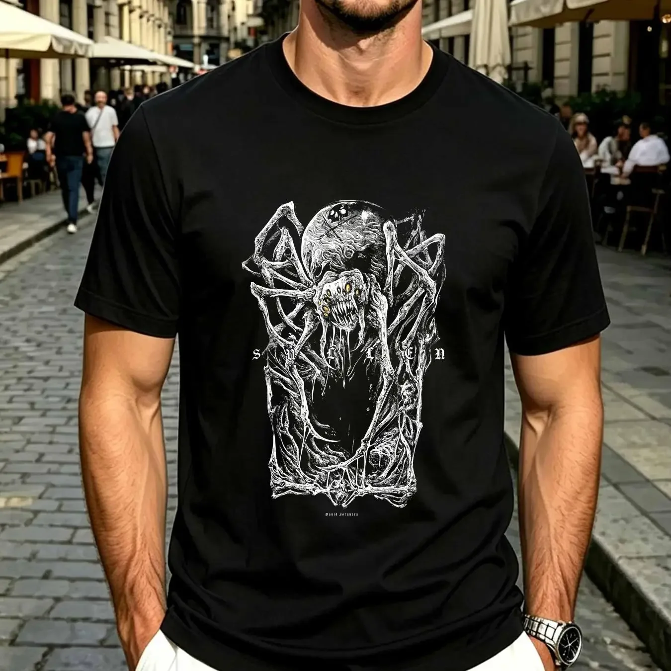 washed T Shirt Sullen Men's JORQUERA Skull Tattoos Urban Premium Quality long or short sleeves vintage Washed homme Slightly
