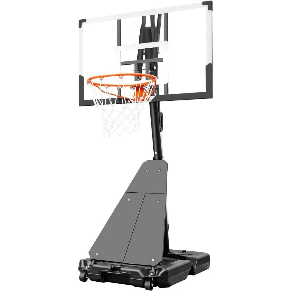 

Portable Basketball Hoop Outdoor System with 44 Inch Shatterproof Backboard, 4.8FT-10FT Height Adjustable Basketball Goal System