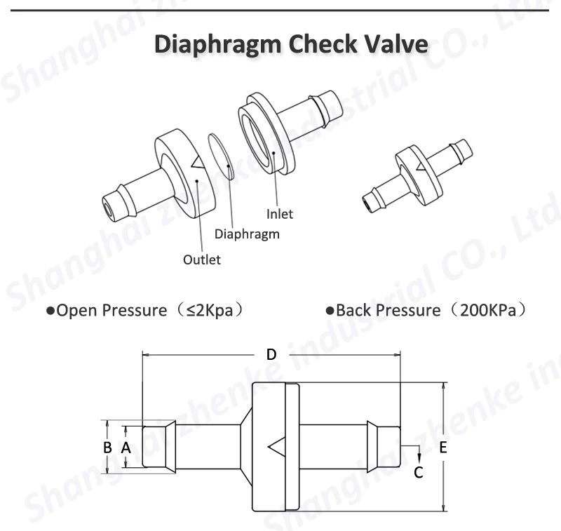 Электромагнитный клапан One Way Valve / PA66 Plastic Non-Return Valve / Hot Resistant and Oil Resistant Check Valve 4.5/6/8/10mm Прочие клапаны — деталь 1