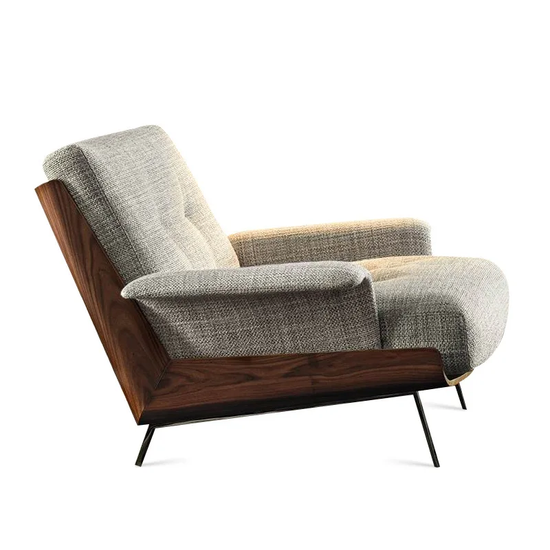 

Single sofa chair Solid wood bedroom Living room Fabric recliner