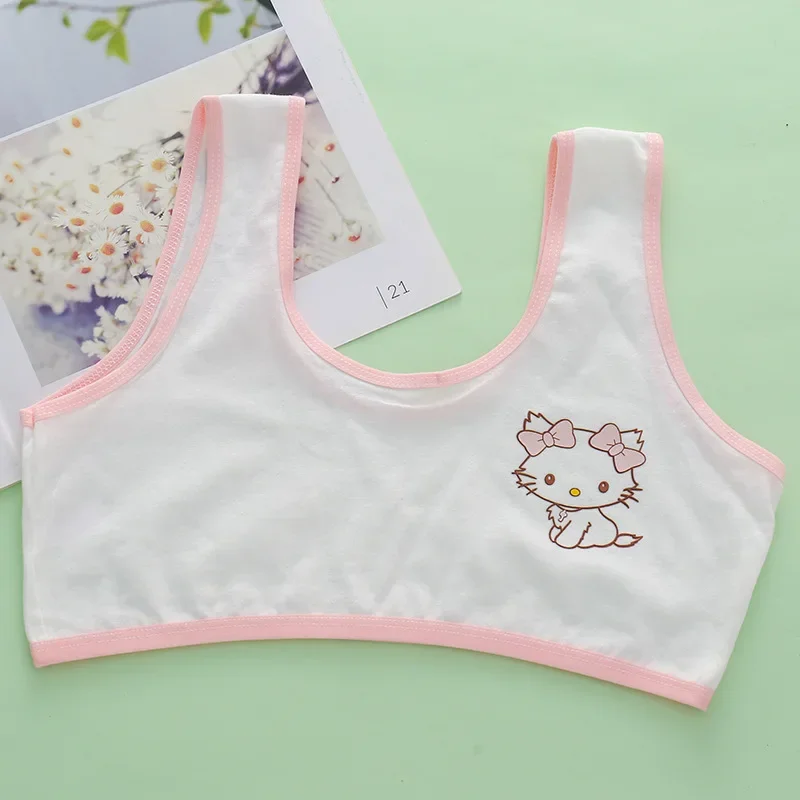 

Teenage Girls Training Bras Young Girl Bra Underwear Solid Cotton Cartoon Print Underclothes for Children Kids Brassiere 7-15Y