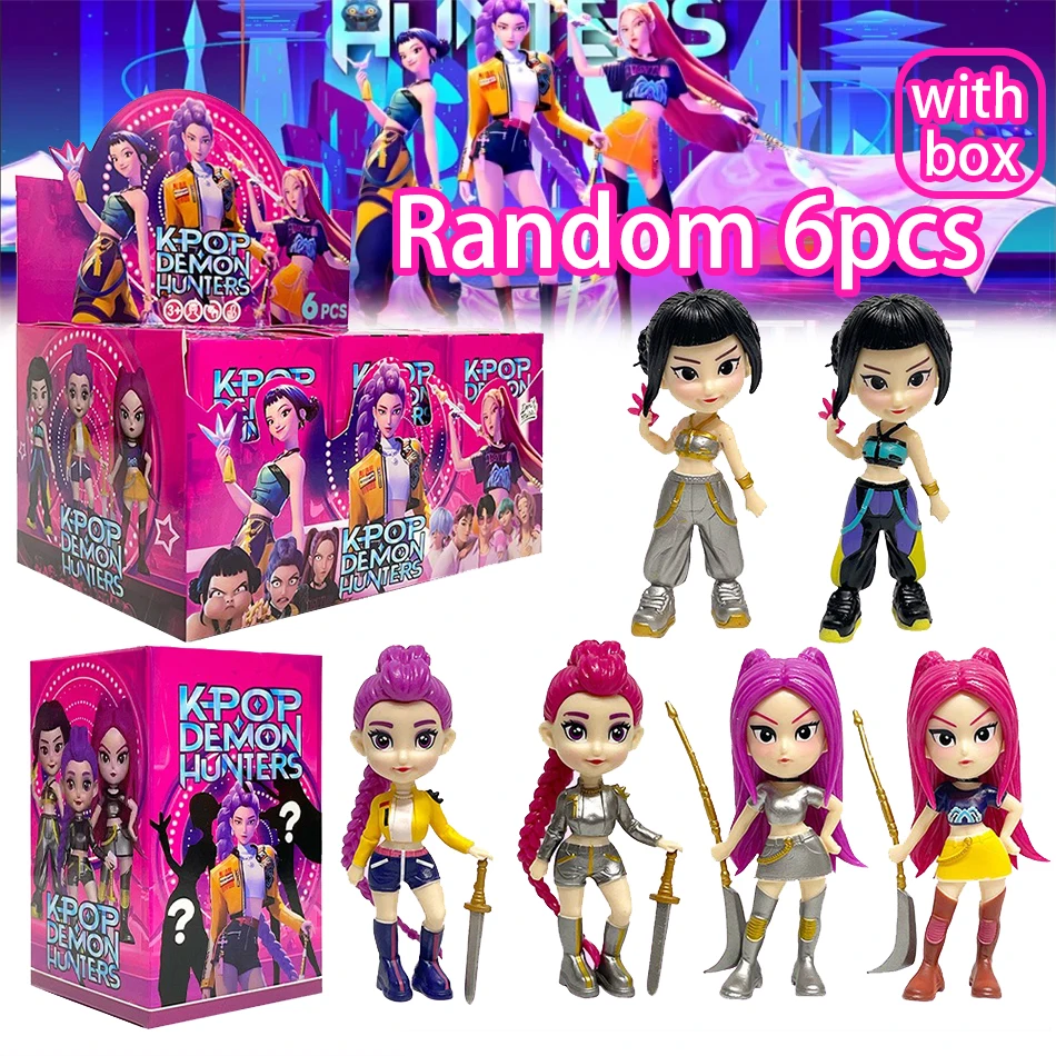 Caliente 6 unids/set Anime KPop Devil Hunter muñeca vinilo juguete Rumi Mira Zoi personaje vinilo máscara caja ciega ornamento juguete regalos de cumpleaños