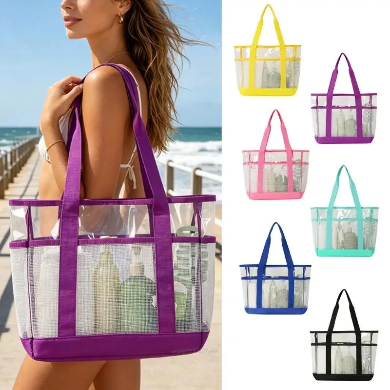 x5xa-mesh-beach-carry-bag-with-clear-pvc-upper-panel-large-open-carryall-with-pockets-for-pool-travel-and-shore-use