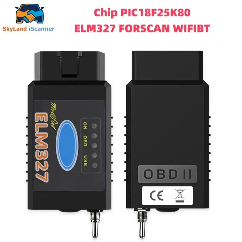 OBD2 Resource ELM327 WIFI/BT V1.5 Chip PIC18F25K80 FORSCAN For Ford Coding ELM 327 HS MS CAN BT/WIFI