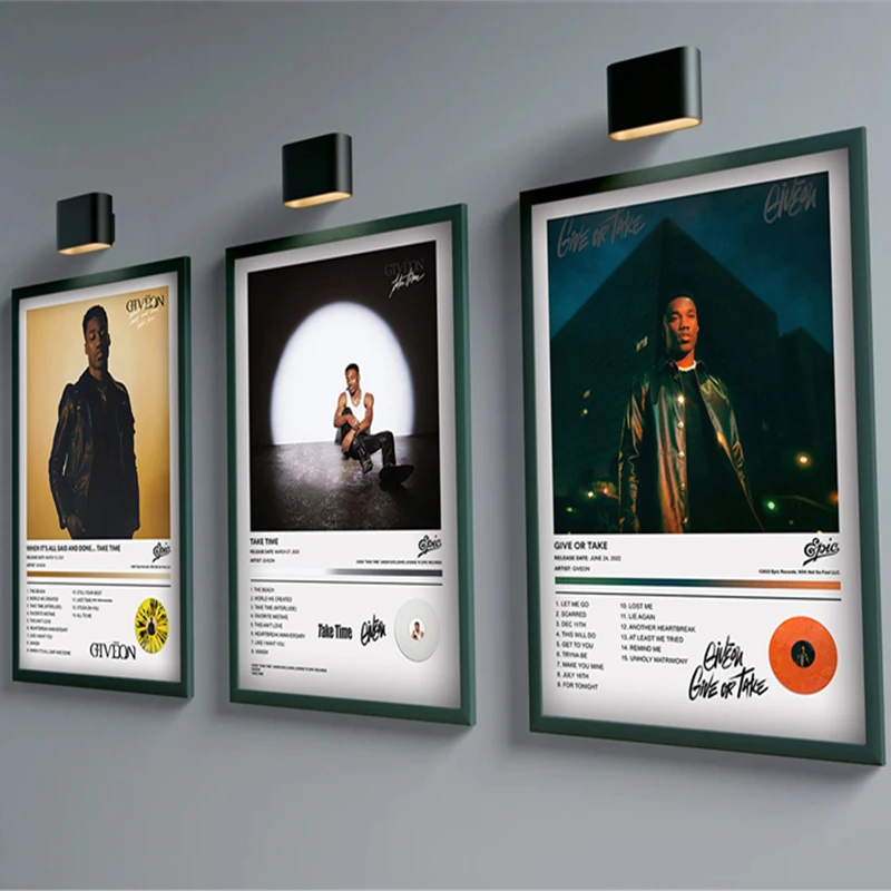 Pop rapper Music Album Cover Giveon Poster Aesthetic Hip Hop Rock GIVE OR TAKE Take Time Canvas Print Wall Art Living Room Decor
