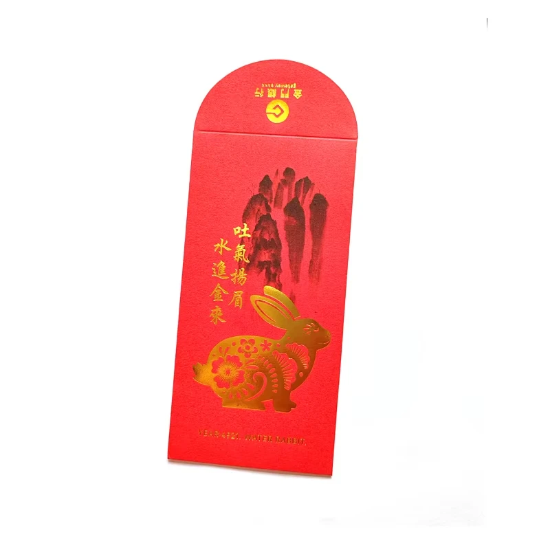new design high quality fancy paper red pocket envelope