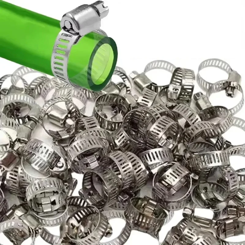 55–120 PCS Adjustable Hose Clamp Kit, Stainless Steel Band, for Pipes, Fuel Hoses, Faucets & Various Hose Fixing Applications