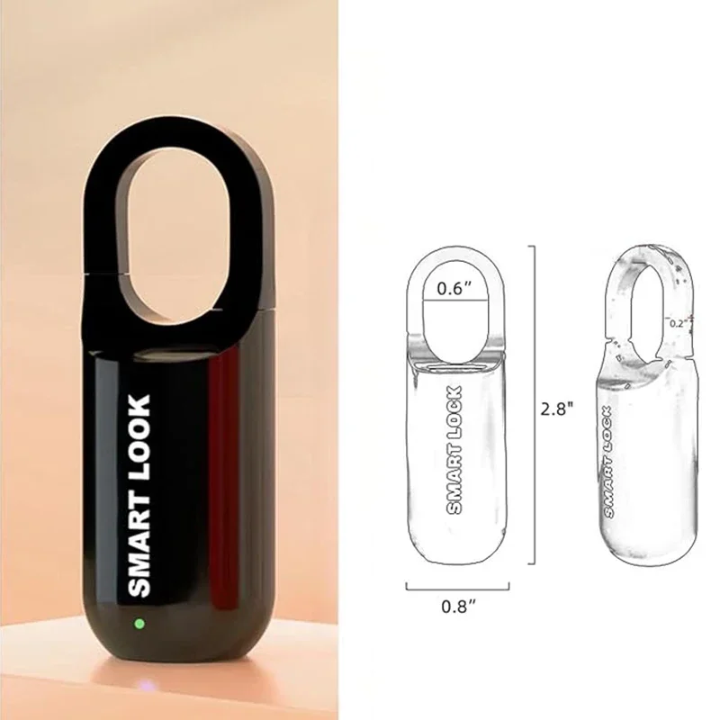 Mini Smart Fingerprint Padlock Anti-Theft Security USB Quick Unlock Rechargeable Fingerprint Padlock Luggage Fingerprint Lock