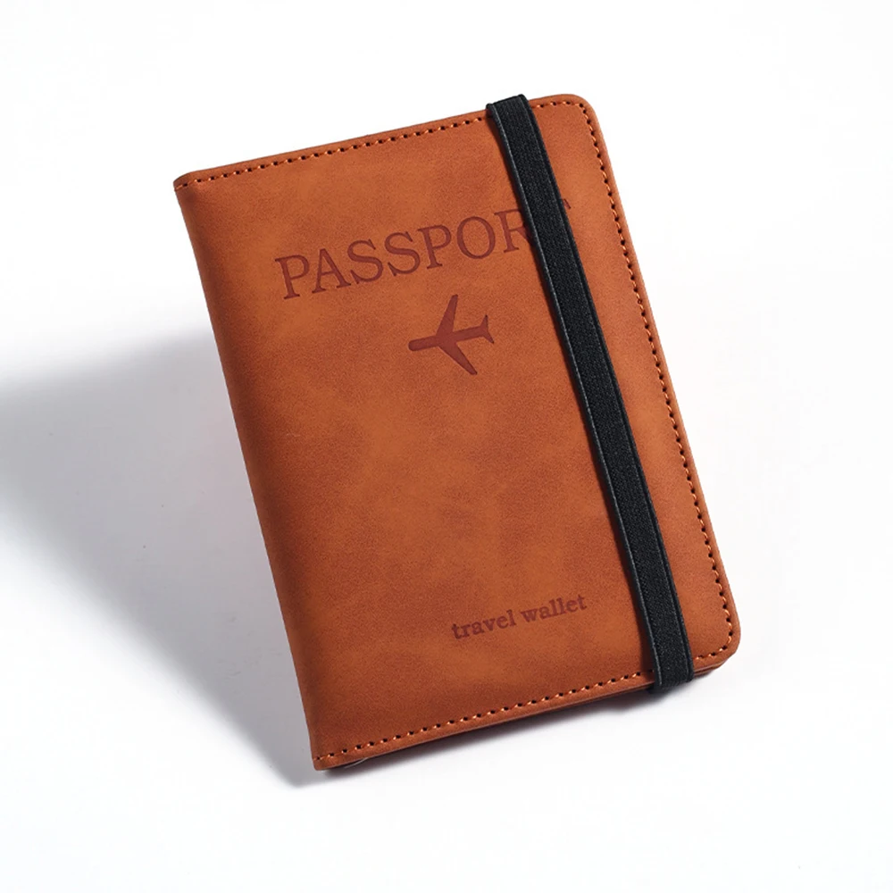 Personalisierter PU-Herren-RFID-Passhalter im 2-Style-Umschlag-Design, Flugzeugmuster Bedruckte Diebstahlsichere Passbörse, Minimalistisch – Detail 9