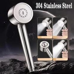 Upgraded 304 Stainless Steel High Pressure Shower Head 3 Modes Large Flow Sprayer Anti-Fall Shower Faucet Bathroom Accessories