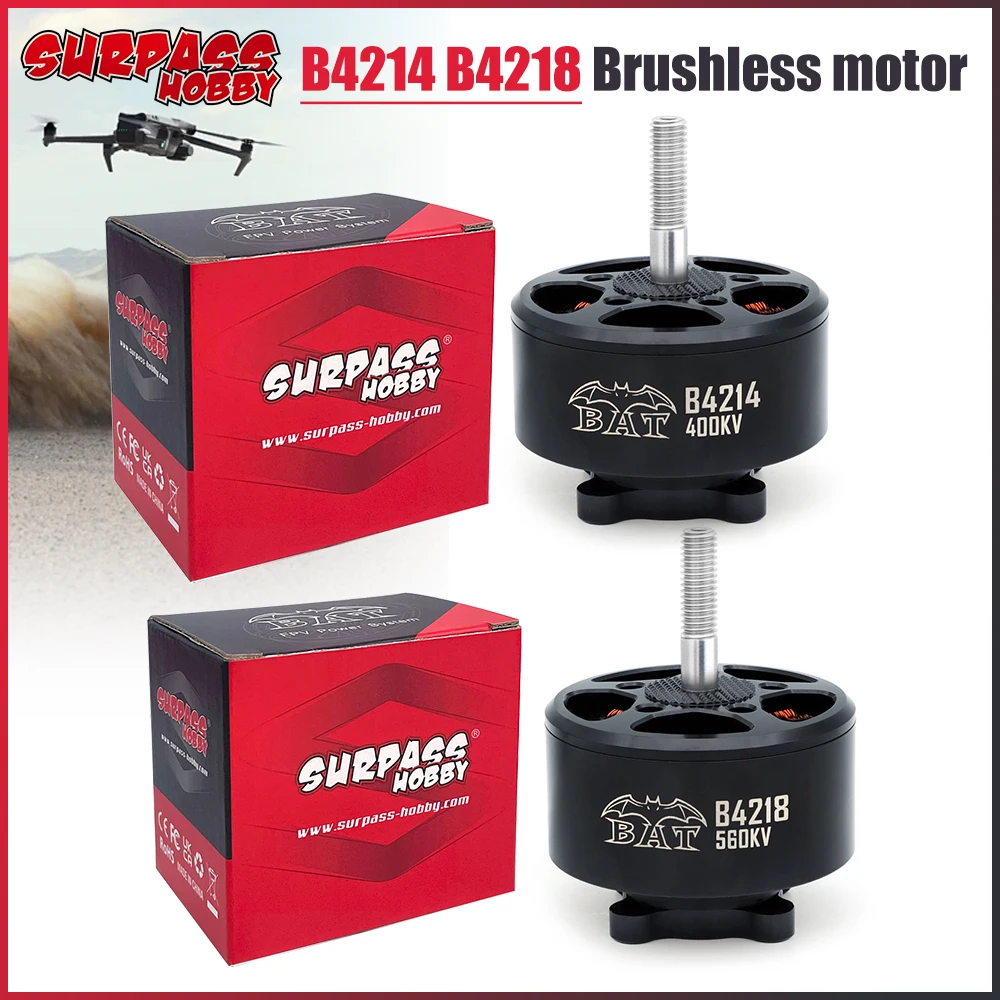 Surpass Hobby B4214 400KV 660KV B4218 330KV 560KV 14-Poles M6 Shaft High Efficiency FPV Brushless Motor for RC FPV Drones Model