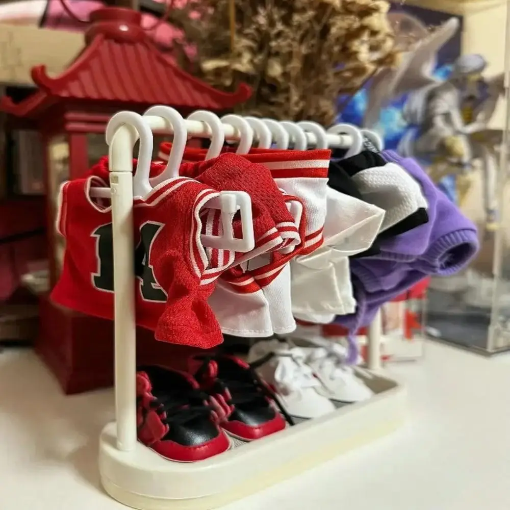 

20cm Mini Clothes Hanger Decorative Mini Clothes Storage Rack Multi-functional Clothes Support Rack Shoe Display Rack for /BJD