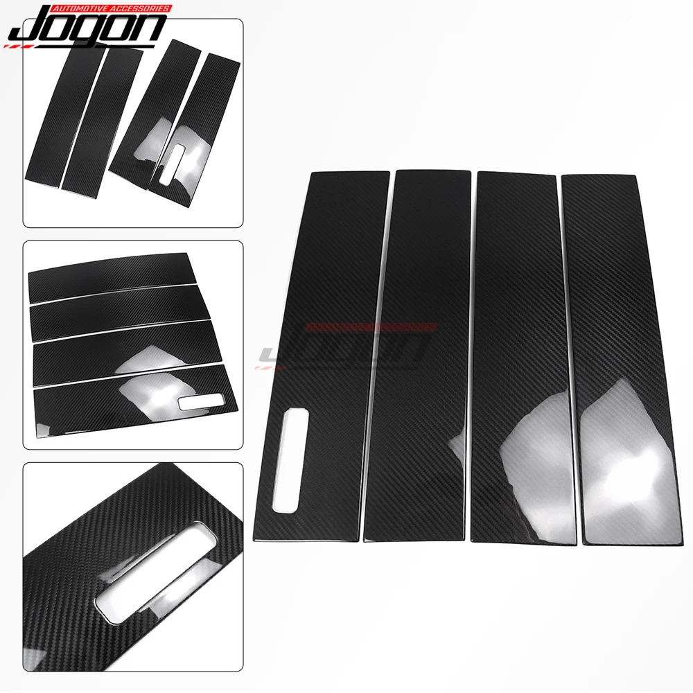 For Ford F150 F-150 Raptor 2021-2024 Real Carbon Fiber Car Door Window B Pillar Post Decoration Panel Cover Trim Accessories