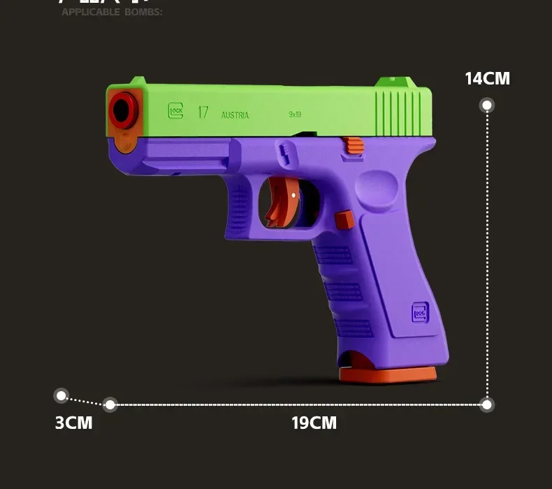 Dual-Mode automatische Shell Auswurf G17 Pistole Laser Version Rettich Pistole Airsoft Soft Bullet Spielzeug Pistole CS Schieß waffen für Kinder