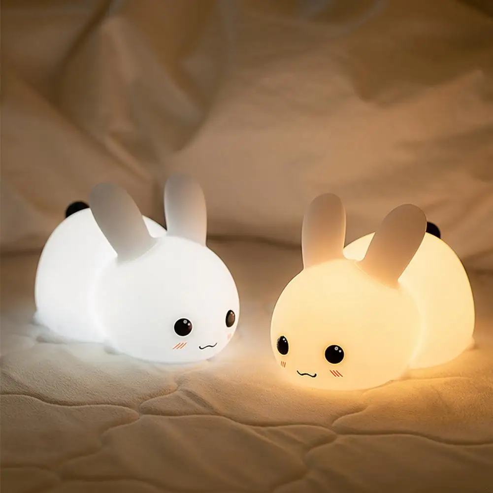 1 Set Useful Night Light Long Lasting LED Light Touch Control Decorative USB Charging Bunny LED Night Light Decor