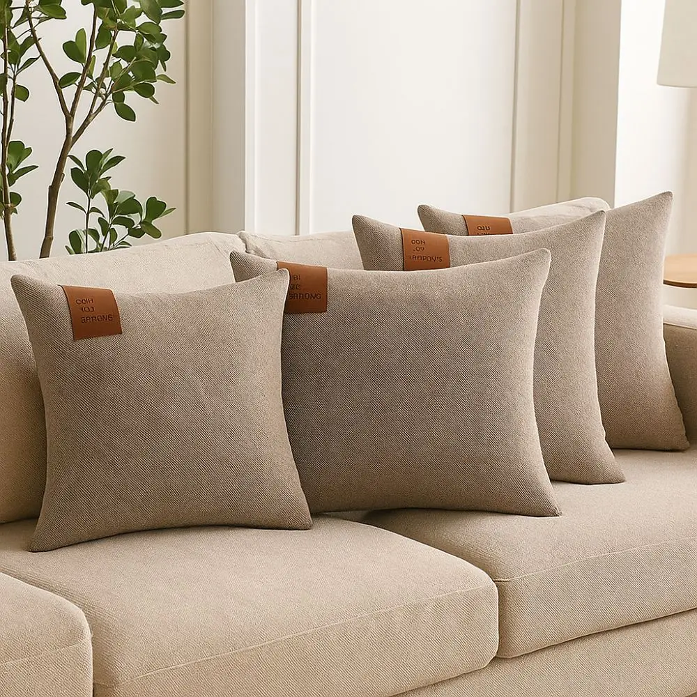 

Modern 40/50cm Splicing Throw Pillow Cover Linen Soft Waist Cushion Cover Solid Color Comfortable Sofa Pillowcase Bedroom