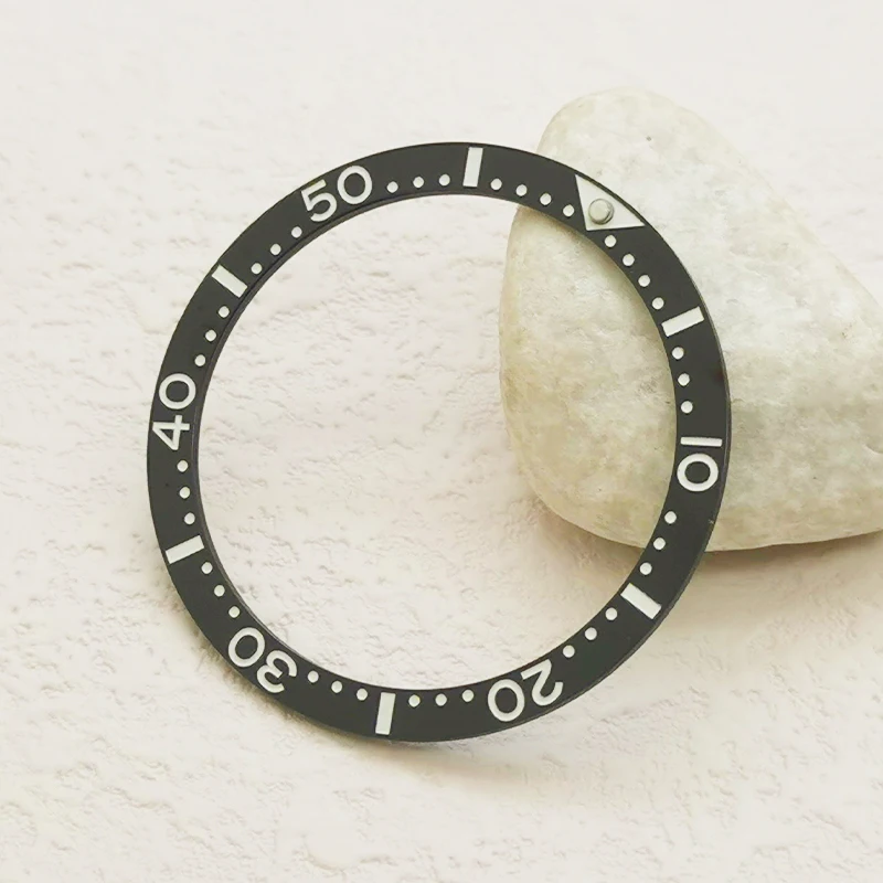 Inserto per lunetta in ceramica piatta da 38mm x 31.5mm per SKX007 SKX011 SKX009 custodia per orologio SRPD NH35 NH36 orologi da uomo sostituiscono l'anello con cornice