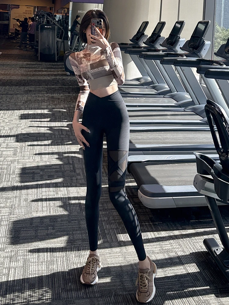 

Trendy High-Waist Me Yoga Pants Sexy Tight Butt-Lifting Elastic Running Sports Long Pants Slimming Effect Casual Small Foot...