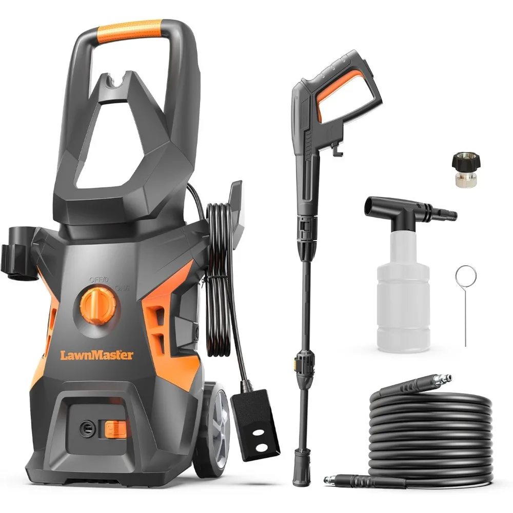 

LawnMaster LT306-1800C Electric Pressure Washer 13 Amp 1.4 GPM 2100 Max PSI with Foam Bottle CSA Certified