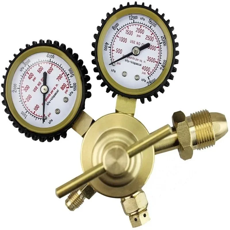 HX-D-033 Wysokociśnieniowy zawór redukcyjny ciśnienia azotu Całkowicie miedziany wysokociśnieniowy reduktor ciśnienia azotu w stylu amerykańskim