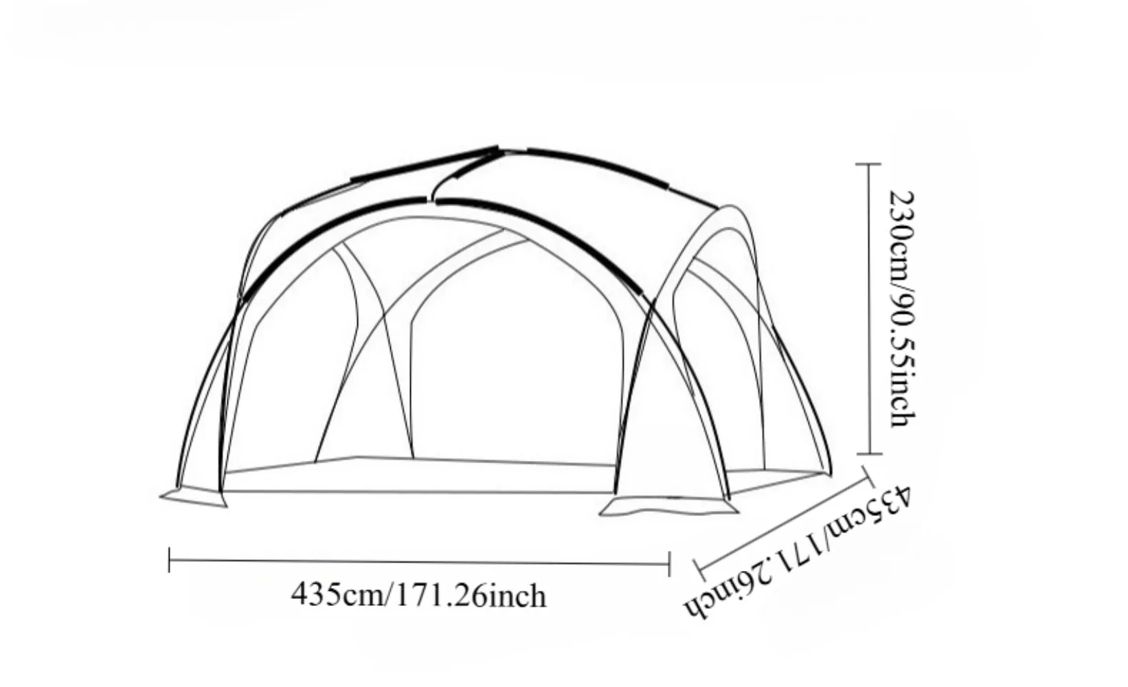 Premium Waterproof Dome Canopy Camping Tent Silver Coated Sunshade Portable Shelter for 5-10 People with UV Protection