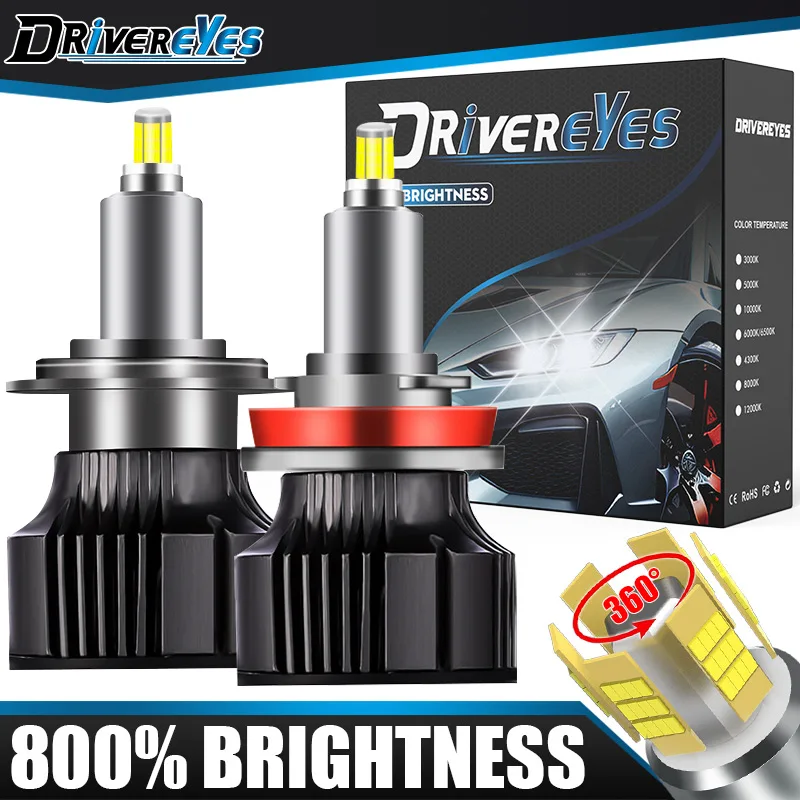 

3D 360 H7 Светодиодные фары Canbus H11 H3 H1 H8 H9 Противотуманные фары HB3 9005 HB4 9006 9012 HIR2 6500K Белые автомобильные фары для линз проектора