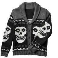 Fall/Winter Y2K Portrait Printed Harajuku Sweater Fashion Men and Women Long Sleeves Coat Warm Gothic Ghost Pattern Sweaters - Image 3