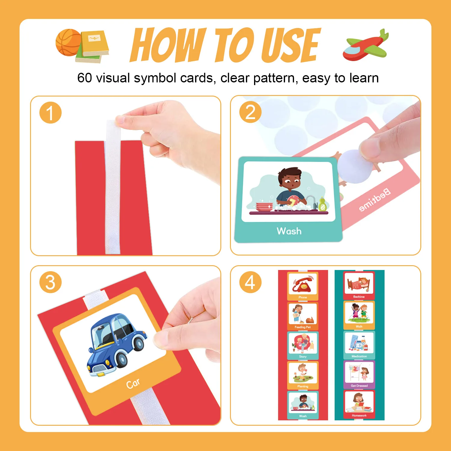 Children\'s Visual Time Chart Non Verbal Communication Visual Assistance Schedule Planning Daily Card Early Educational Toys