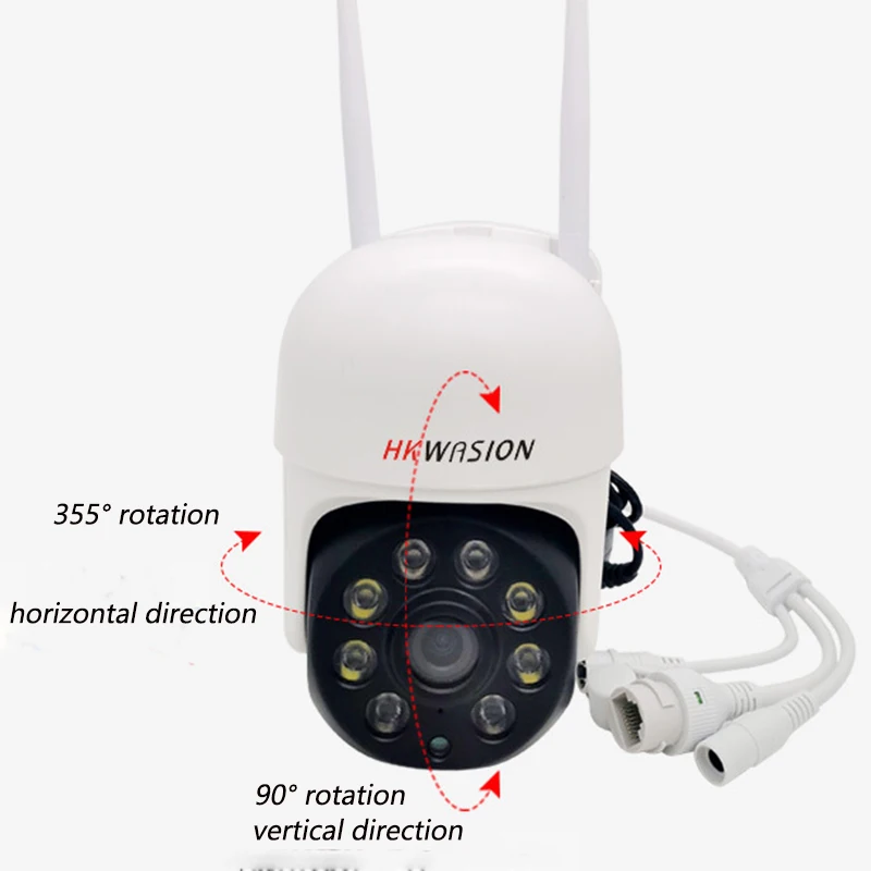 Hkwusion-cámara de vigilancia PTZ HD, wifi, iptv, para interior y exterior, impermeable IP66, APP Tuya