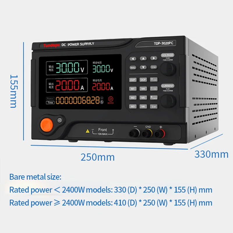 Tuodapu Programmable DC Regulated Power Supply 15V 60A Adjustable Constant Voltage Constant Current Programmable DC Power Supply