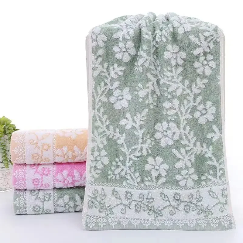 Jacquard Face Towel Skin-friendly Strong Water Absorbent Household Quick-dry Wash Hand Hair Bathroom Comfortable Cleaning Tools