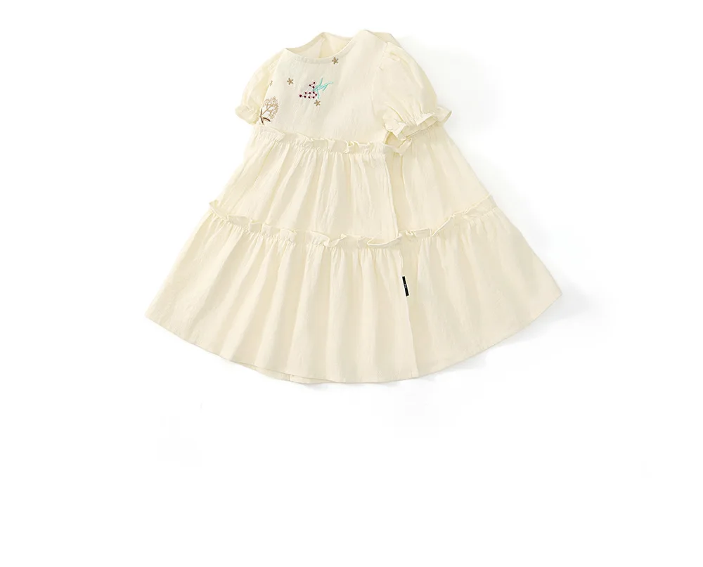 Girls Dress 2026 Spring and Summer New Childrens Clothes Girls Baby Pastoral Style Small Fresh Embroidered Princess Dress