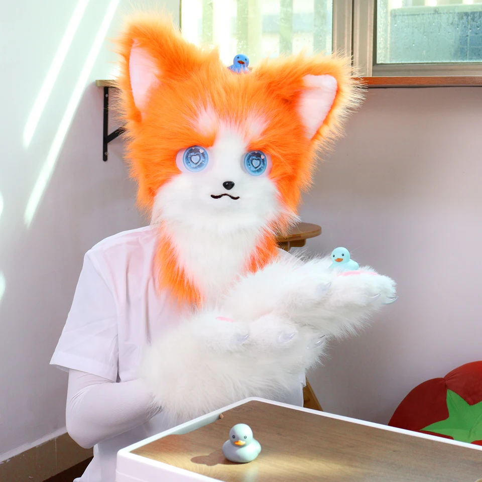 動物の毛皮のような着ぐるみヘッドマスクぬいぐるみ猫キツネマスク衣装