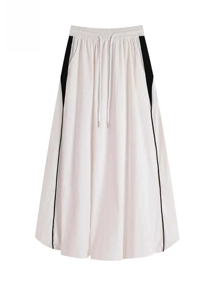 

ItCHOCOOLATE Летняя юбка Qui Dry Spor f Женская длинная юбка-миди из американского ледяного шелка с пышными цветами и высокой талией