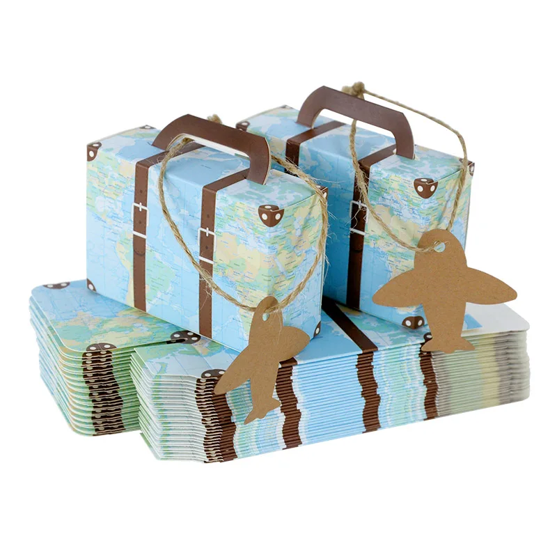 Suitcase Shape Candy Boxes with Airplane Tags