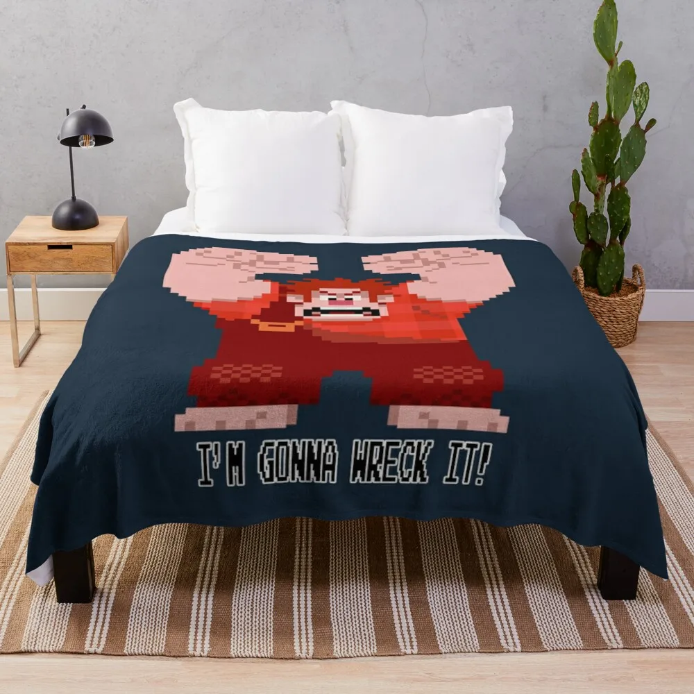 

WreckIt Ralph Gonna Wreck It Throw Blanket Furrys Flannel Fabric Single Plush Blankets