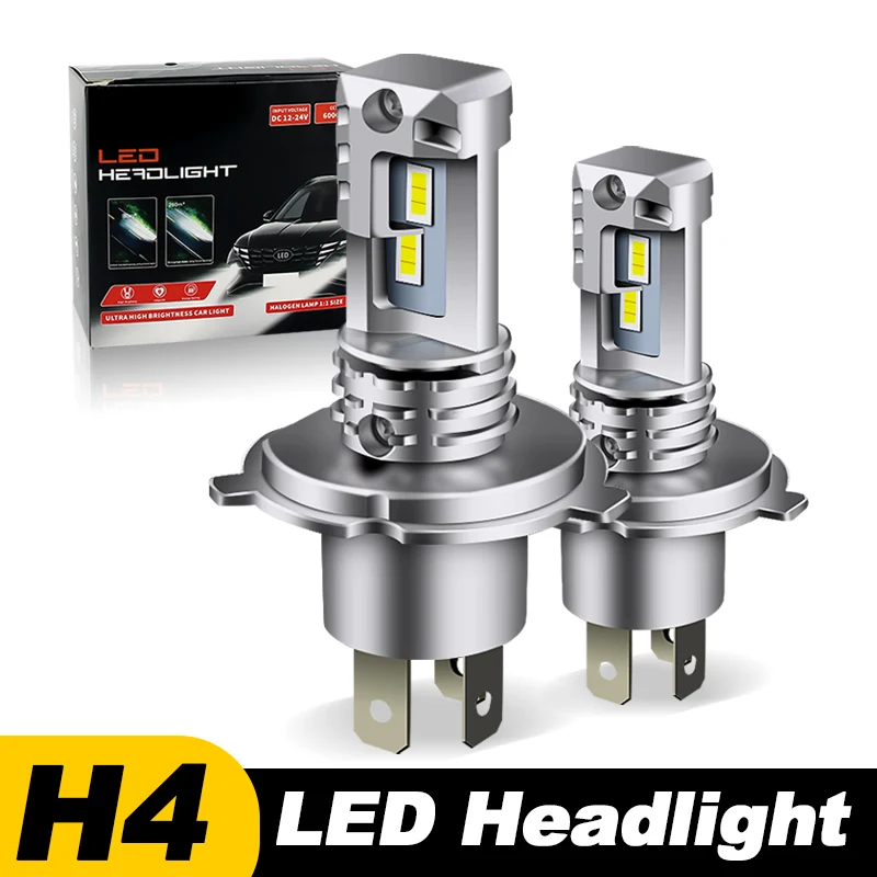 H4 LED Canbus Headlights 9003 HB2 Hi/Lo Beam Motorcycle Headlamp Fanless H4 LED Bulb 20000lm 70w for Lada Honda Toyota Ford