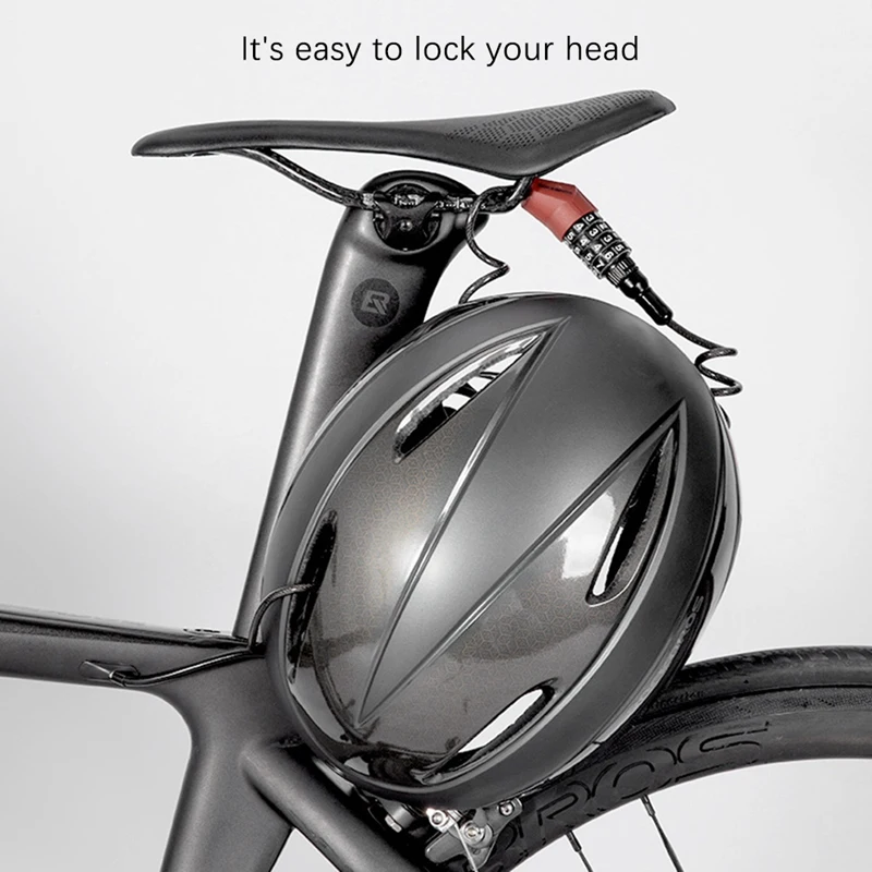 ROCKBROS Helmet Lock Password Lock Bicycle Electric Car Motorcycle Cap Anti-Theft Lock Portable Wire Lock Riding Lock