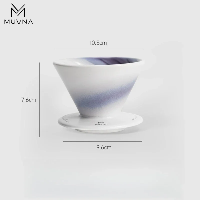 MUVNA Keramische Koffietrechter Dripper Pour Over V-vormige Koffiefilter Brouwbeker 1-2 Kopjes Koffiezetgereedschap voor Thuis en Keuken