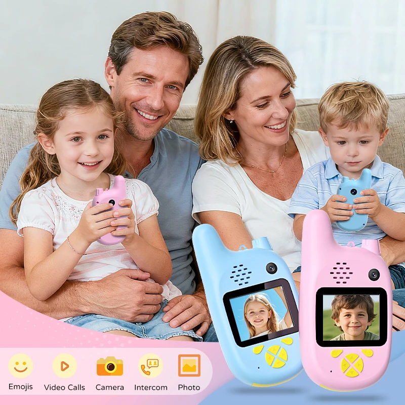 2PCS Video Walkie Talkie Bambini Bambini Interfono WiFi Interazione Interfono Giocattoli con Display da 2 '' Doppia Fotocamera per il Regalo del Festival